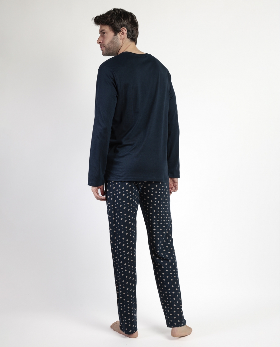 ADMAS CLASSIC Pijama Manga Larga Tapeta Classic Tie para Mujer MARINO