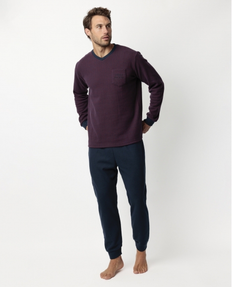 ADMAS MAGNIFIC Pijama Manga Larga Claret para Hombre GRANATE