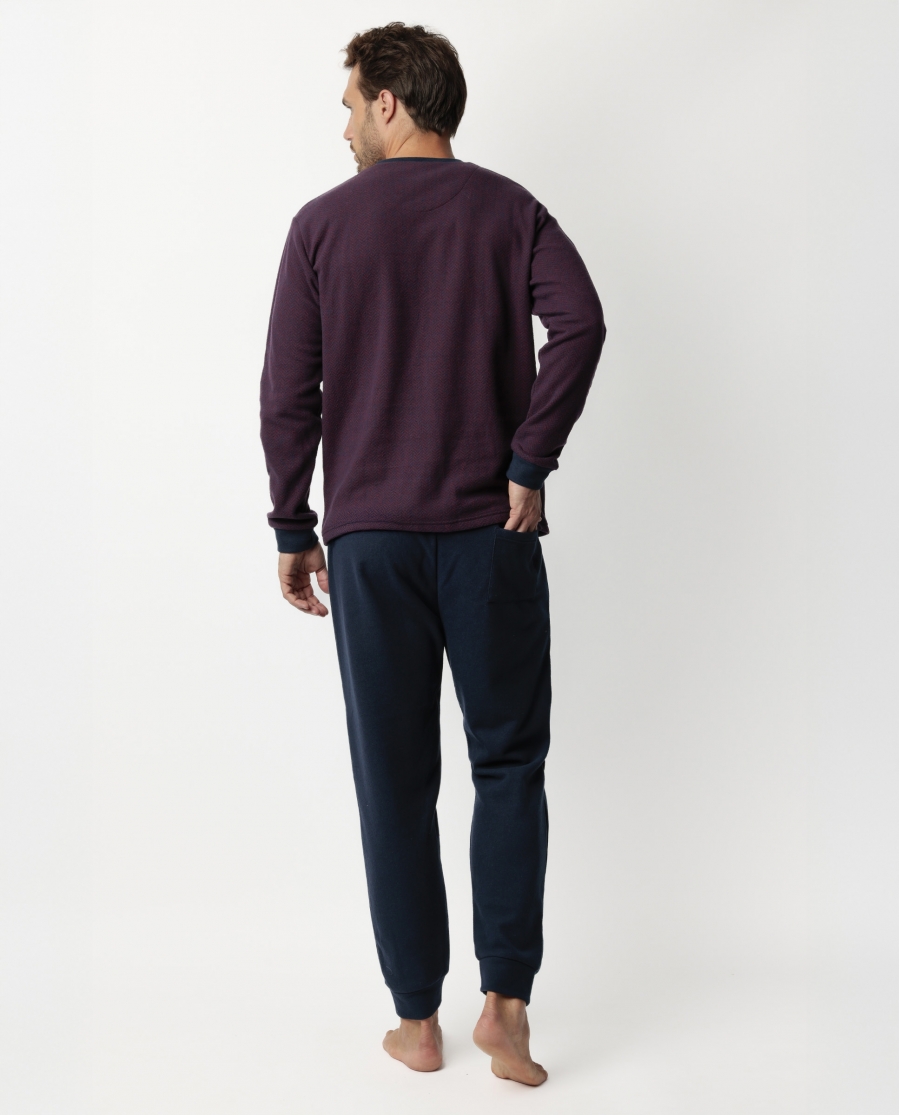 ADMAS MAGNIFIC Pijama Manga Larga Claret para Hombre GRANATE