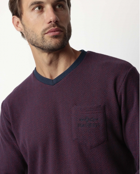 ADMAS MAGNIFIC Pijama Manga Larga Claret para Hombre GRANATE 2