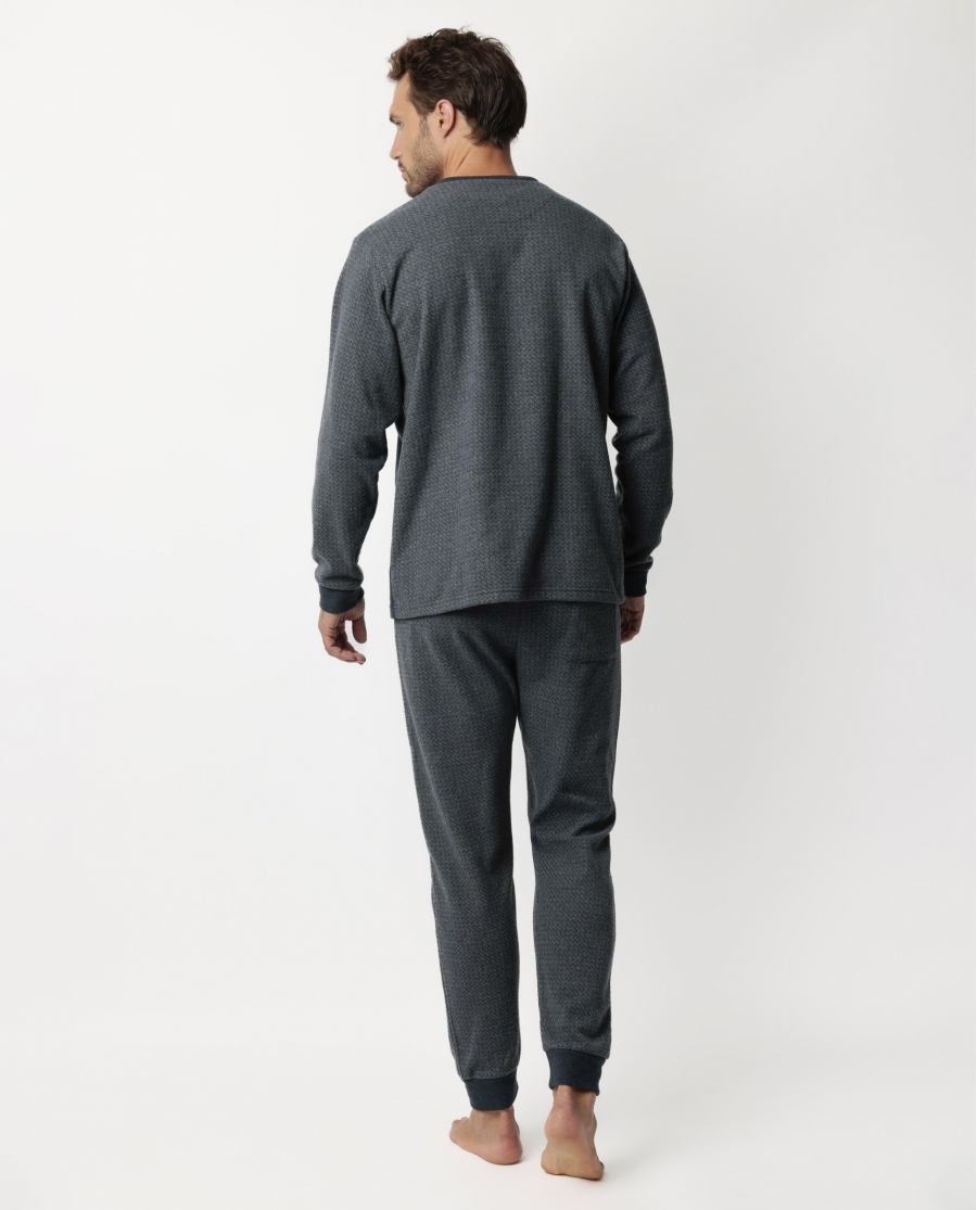 ADMAS MAGNIFIC Pijama Manga Larga Tapeta Grigio para Hombre GRIS