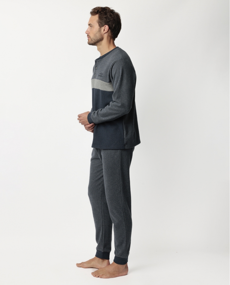 ADMAS MAGNIFIC Pijama Manga Larga Tapeta Grigio para Hombre GRIS