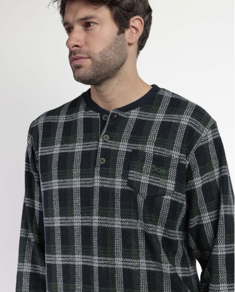 ADMAS MAGNIFIC Pijama Manga Larga Tapeta Smeraldo para Hombre MARINO 2