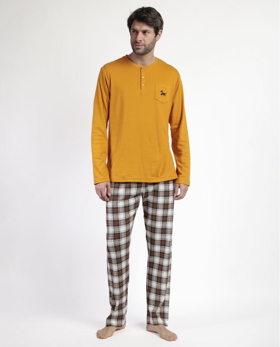 ADMAS Pijama Manga Larga Tapeta Lou Lou Returns para Hombre MOSTAZA