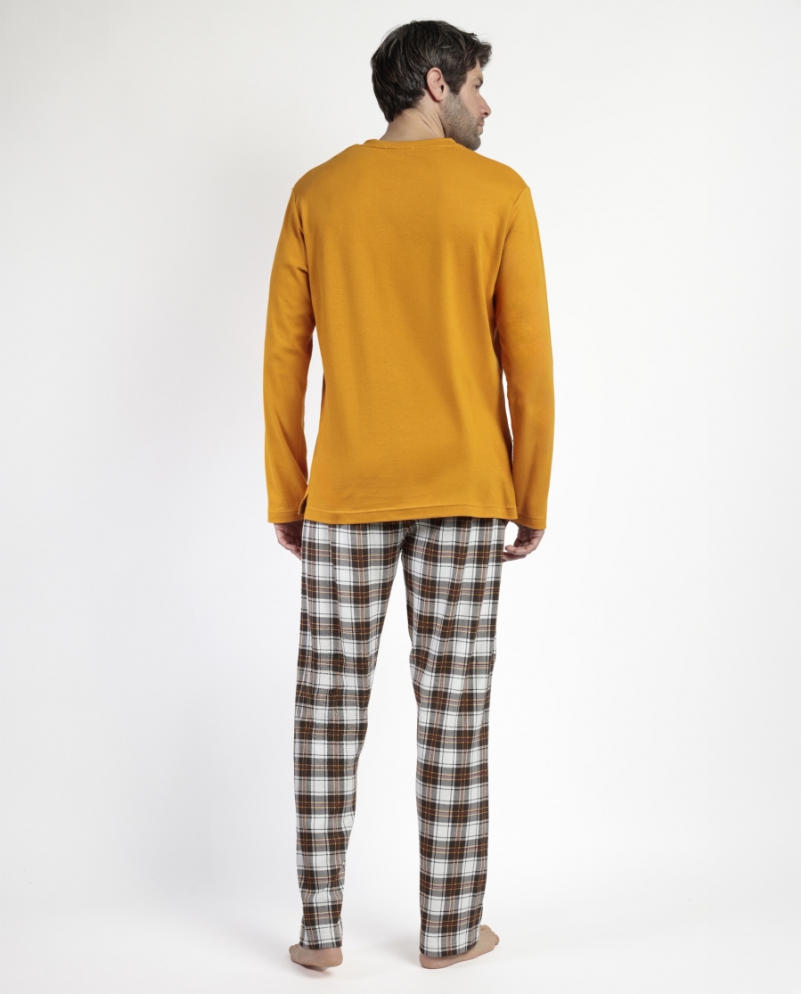 ADMAS Pijama Manga Larga Tapeta Lou Lou Returns para Hombre MOSTAZA