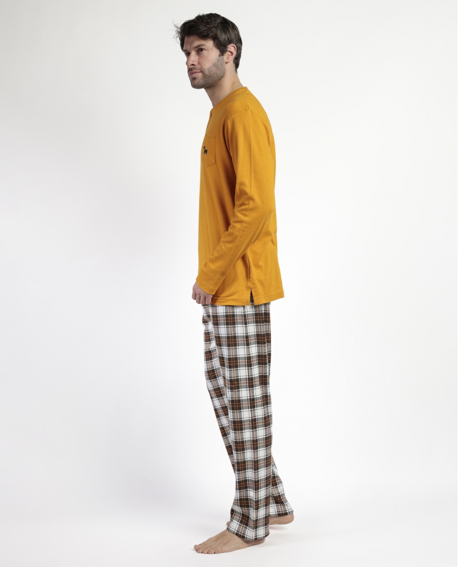 ADMAS Pijama Manga Larga Tapeta Lou Lou Returns para Hombre MOSTAZA