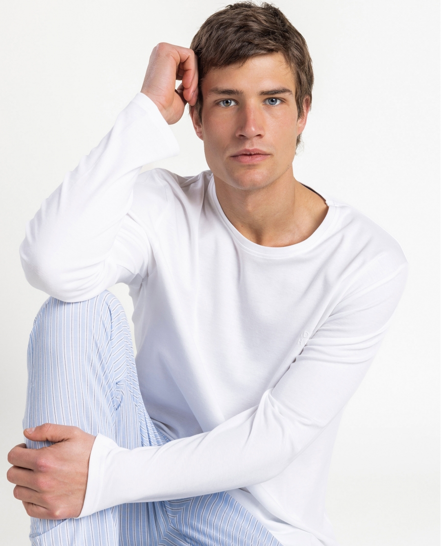 ADMAS HOME Pijama Manga Larga Popelín Home Compact para Hombre BLANCO