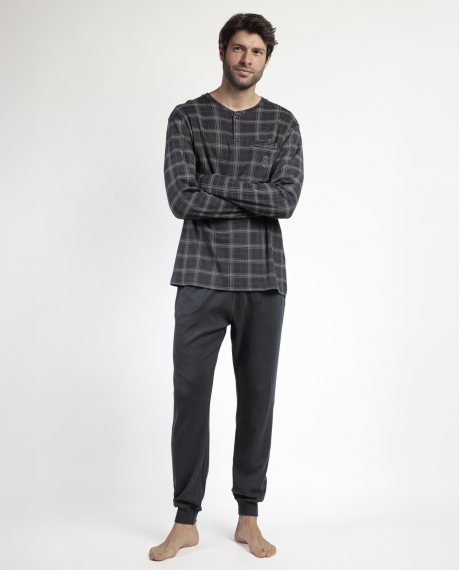 ADMAS CLASSIC Pijama Manga Larga Tapeta Cinnamon para Hombre MARENGO