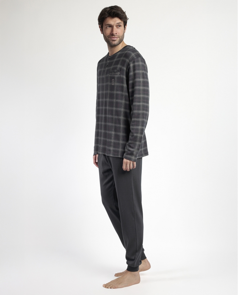 ADMAS CLASSIC Pijama Manga Larga Tapeta Cinnamon para Hombre MARENGO