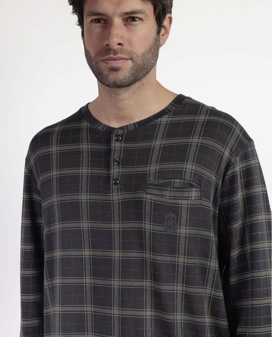 ADMAS CLASSIC Pijama Manga Larga Tapeta Cinnamon para Hombre MARENGO