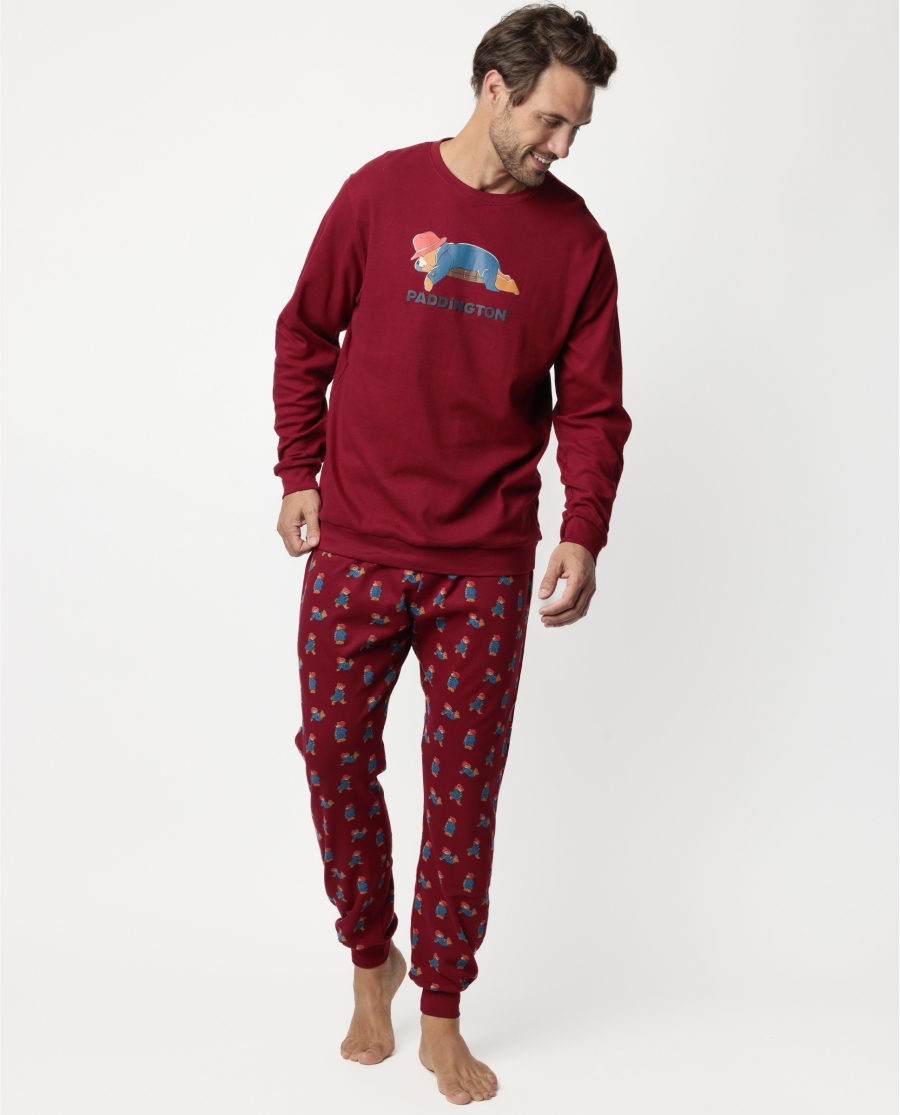 PADDINGTON Pijama Manga Larga Garnet para Hombre BURDEOS