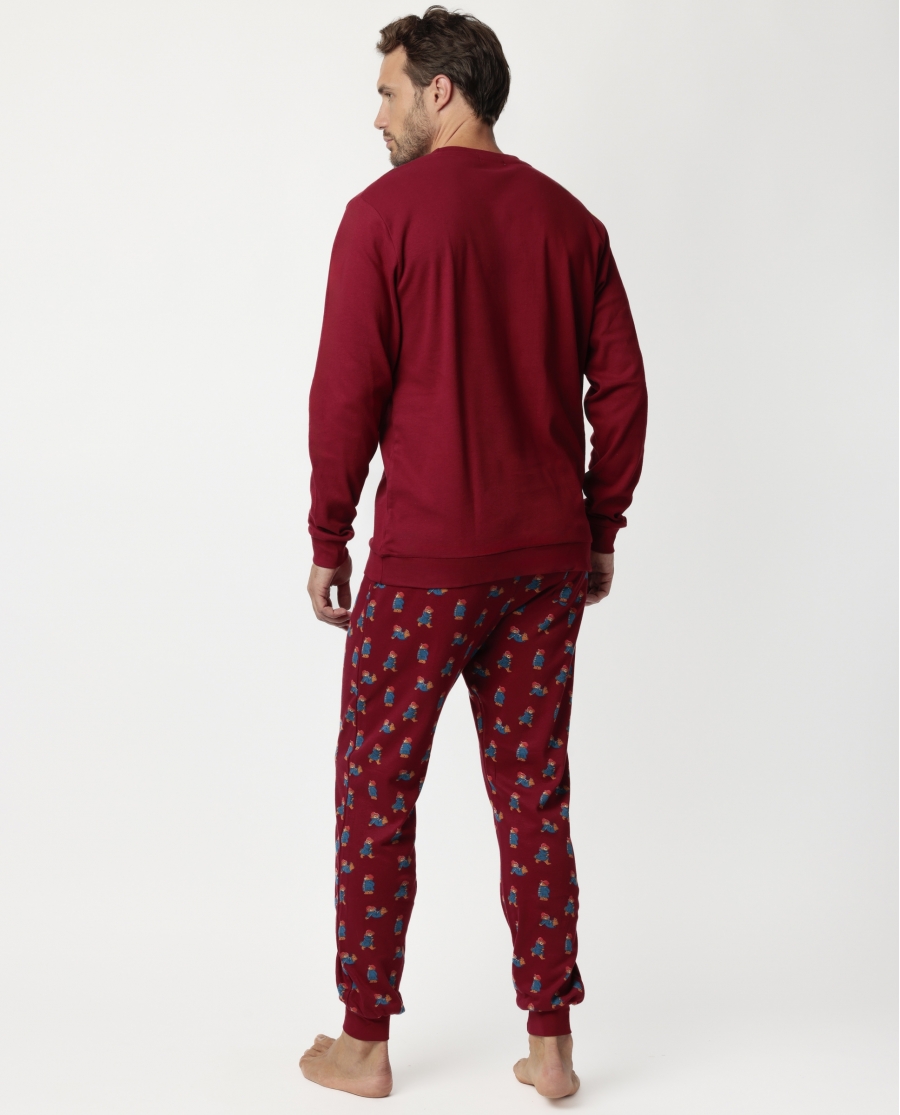 PADDINGTON Pijama Manga Larga Garnet para Hombre BURDEOS