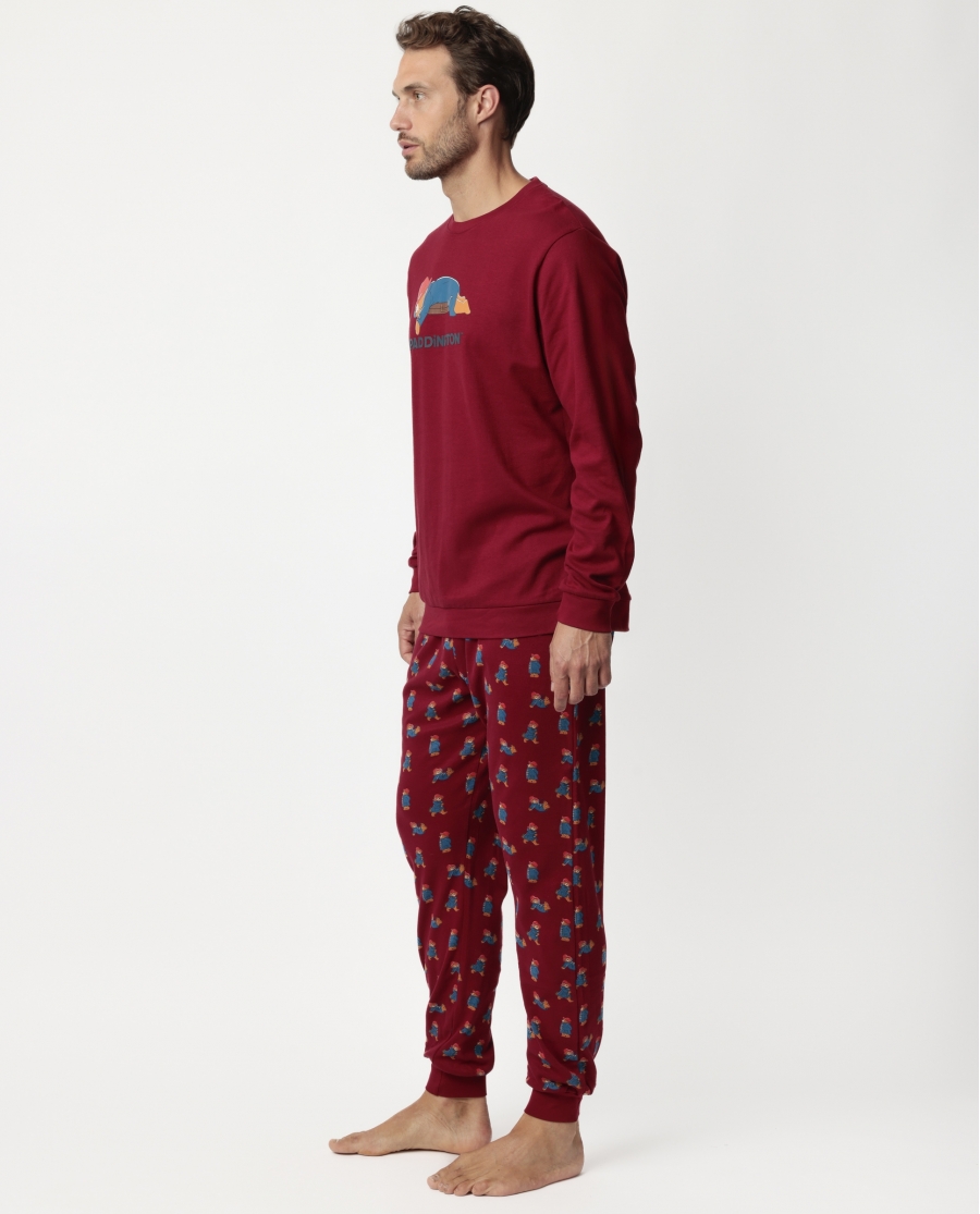 PADDINGTON Pijama Manga Larga Garnet para Hombre BURDEOS