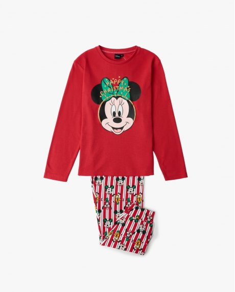 DISNEY Pijama Manga Larga Party Friends para Niña ROJO