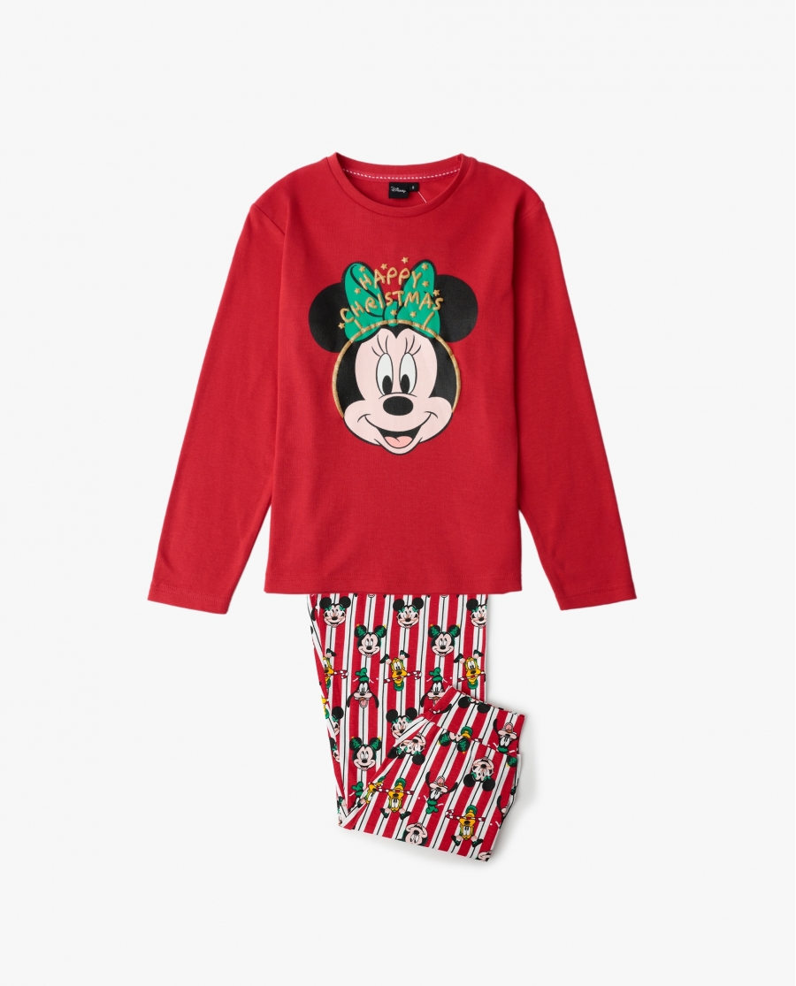 DISNEY Pijama Manga Larga Party Friends para Niña ROJO