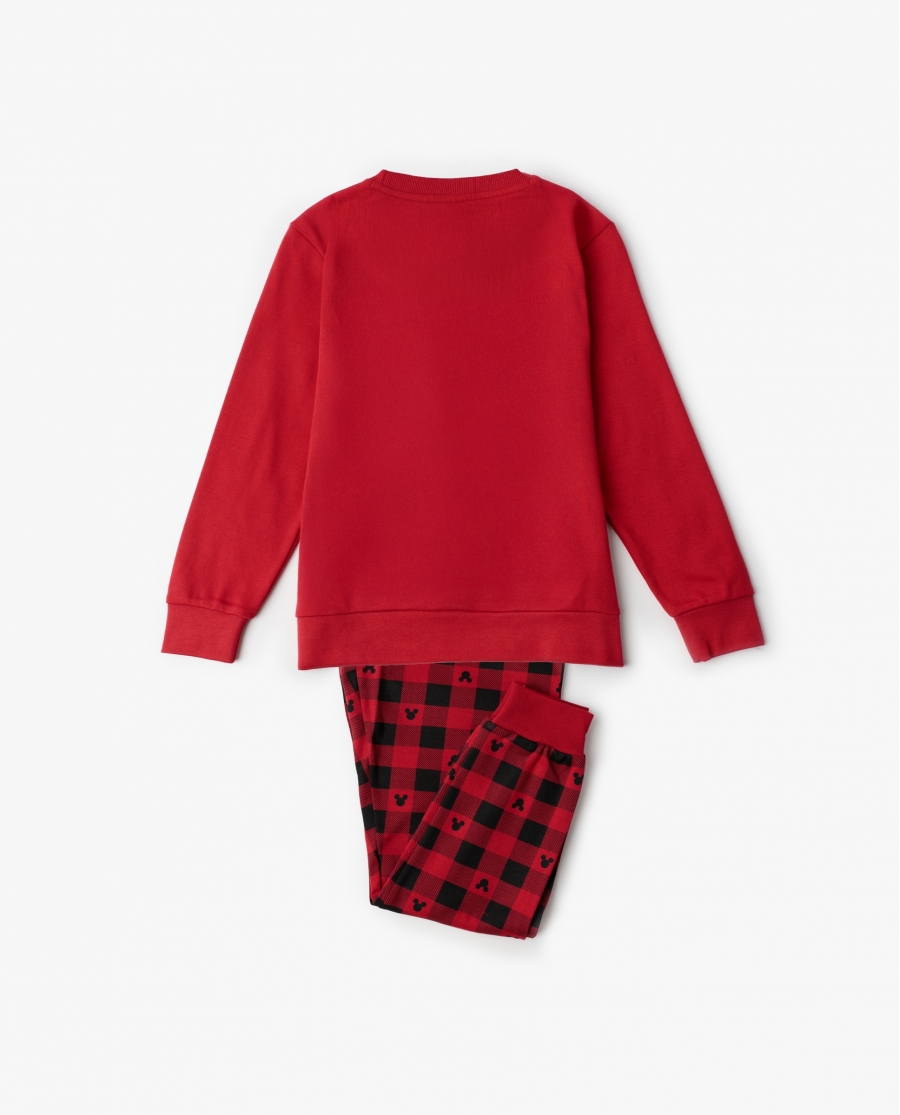DISNEY Pijama Manga Larga Mouse Holidays para Niño ROJO