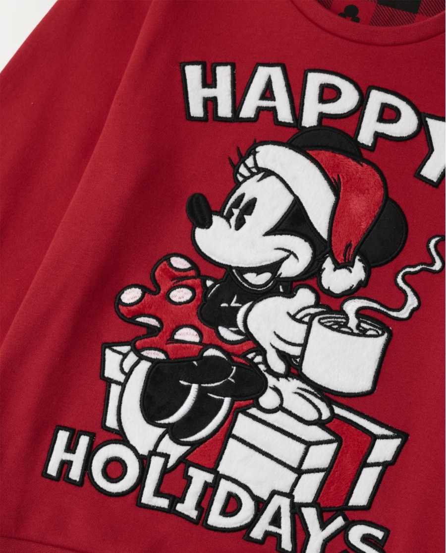 DISNEY Pijama Manga Larga Mouse Holidays para Niño ROJO