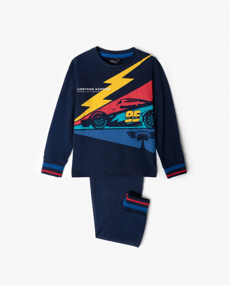 CARS Pijama Manga Larga Lightning Mcqueen para Niño MARINO