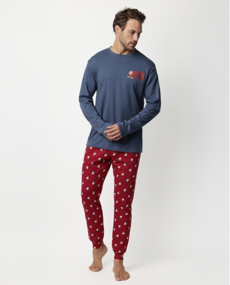 DISNEY Pijama Manga Larga Not Today Grumpy para Hombre AZUL
