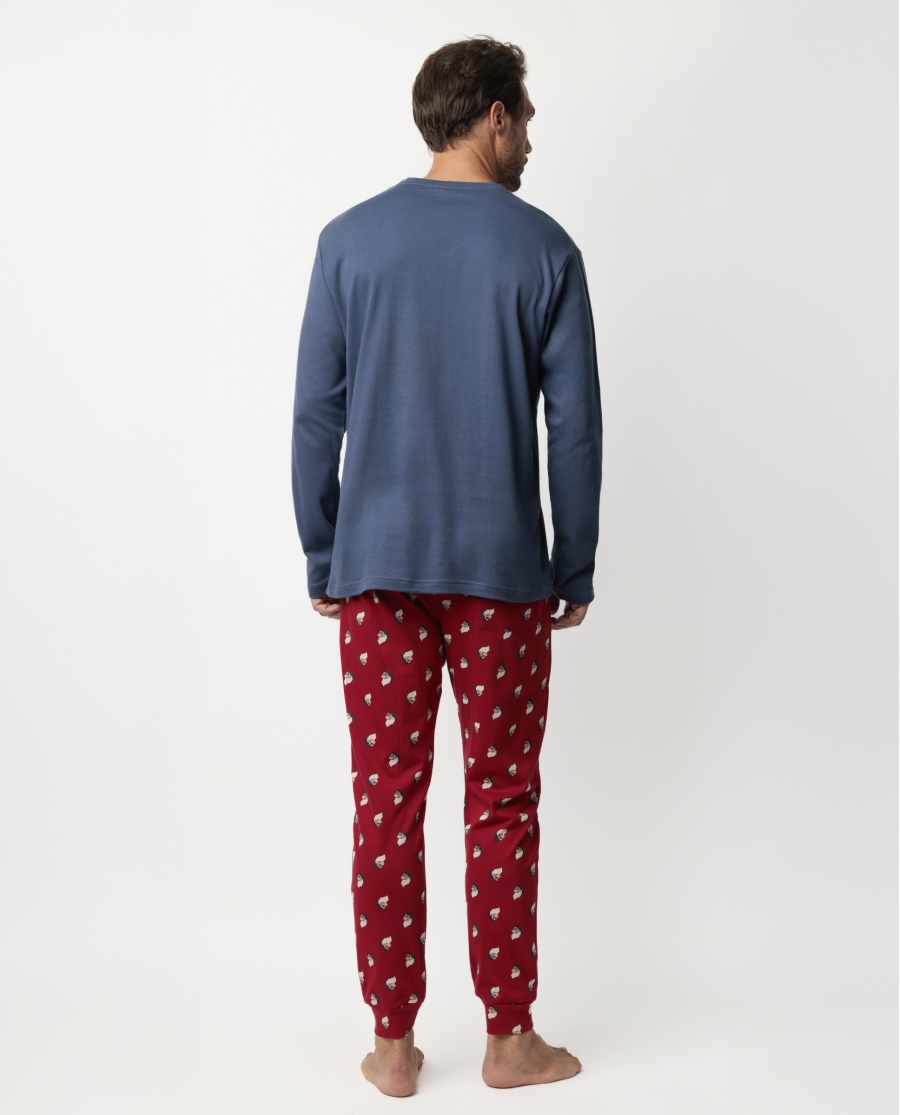 DISNEY Pijama Manga Larga Not Today Grumpy para Hombre AZUL