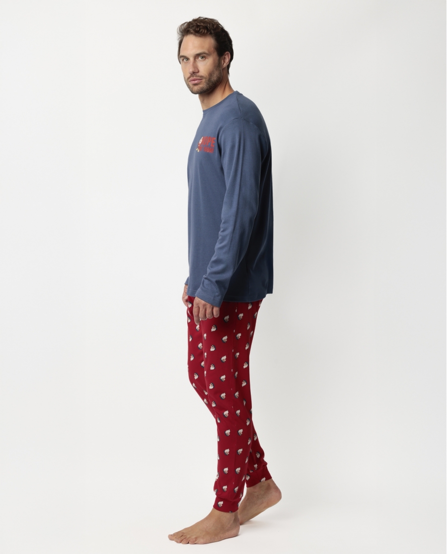 DISNEY Pijama Manga Larga Not Today Grumpy para Hombre AZUL