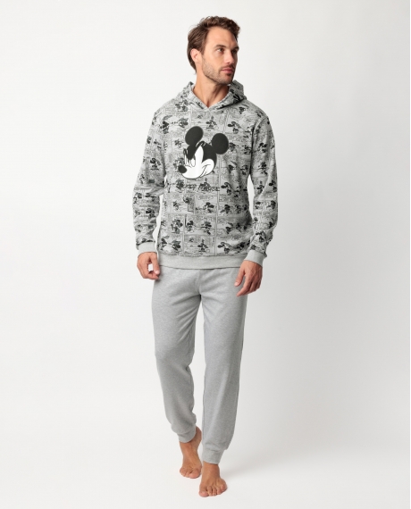 DISNEY Pijama Manga Larga Minnie Gen Z para Hombre GRIS JASPE