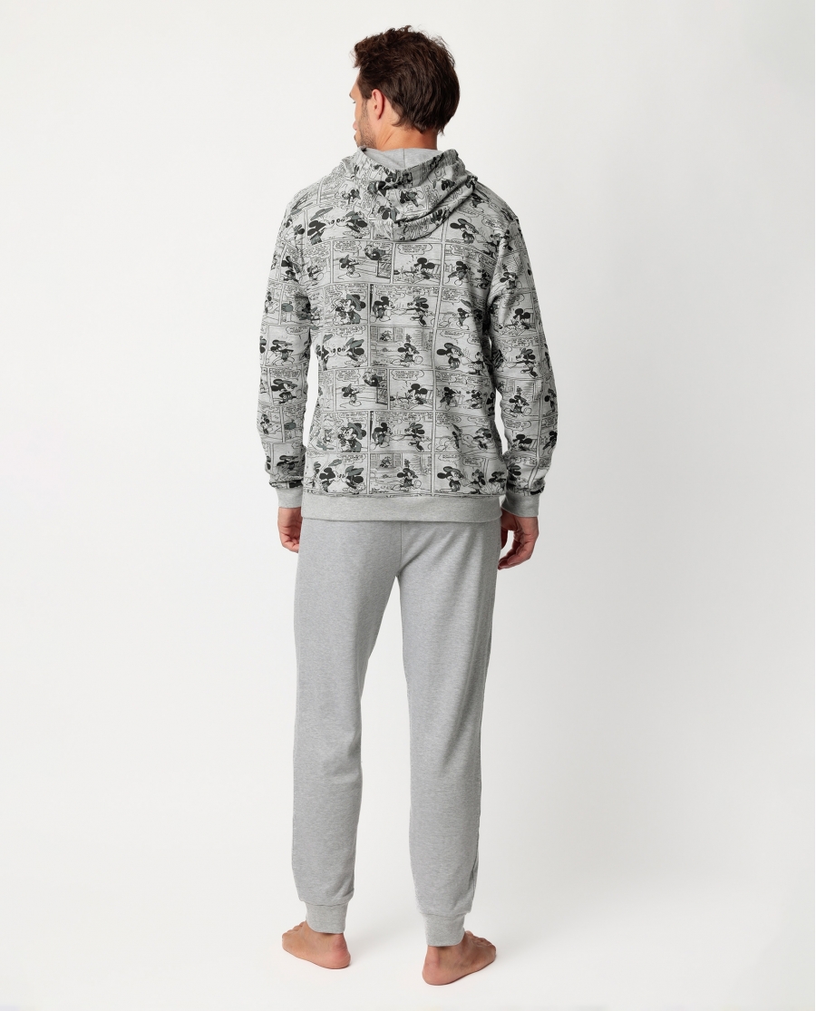 DISNEY Pijama Manga Larga Minnie Gen Z para Hombre GRIS JASPE