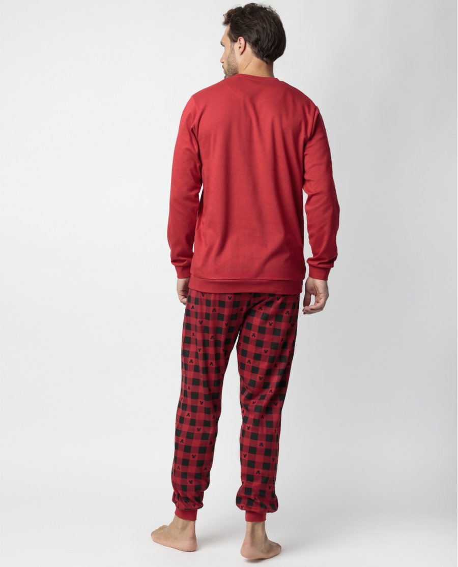 DISNEY Pijama Manga Larga Mouse Holidays para Hombre ROJO