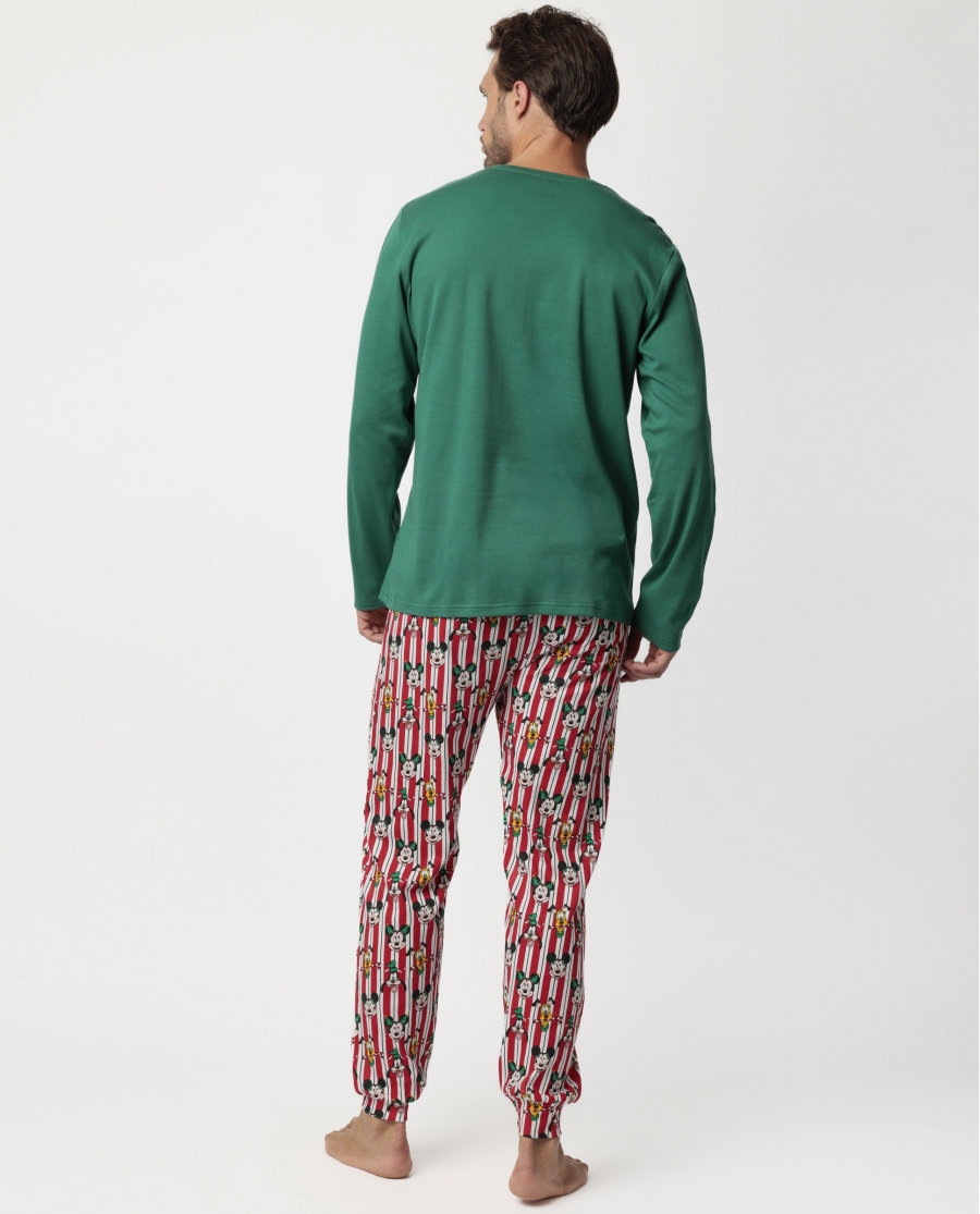 DISNEY Pijama Manga Larga Party Friends para Hombre VERDE