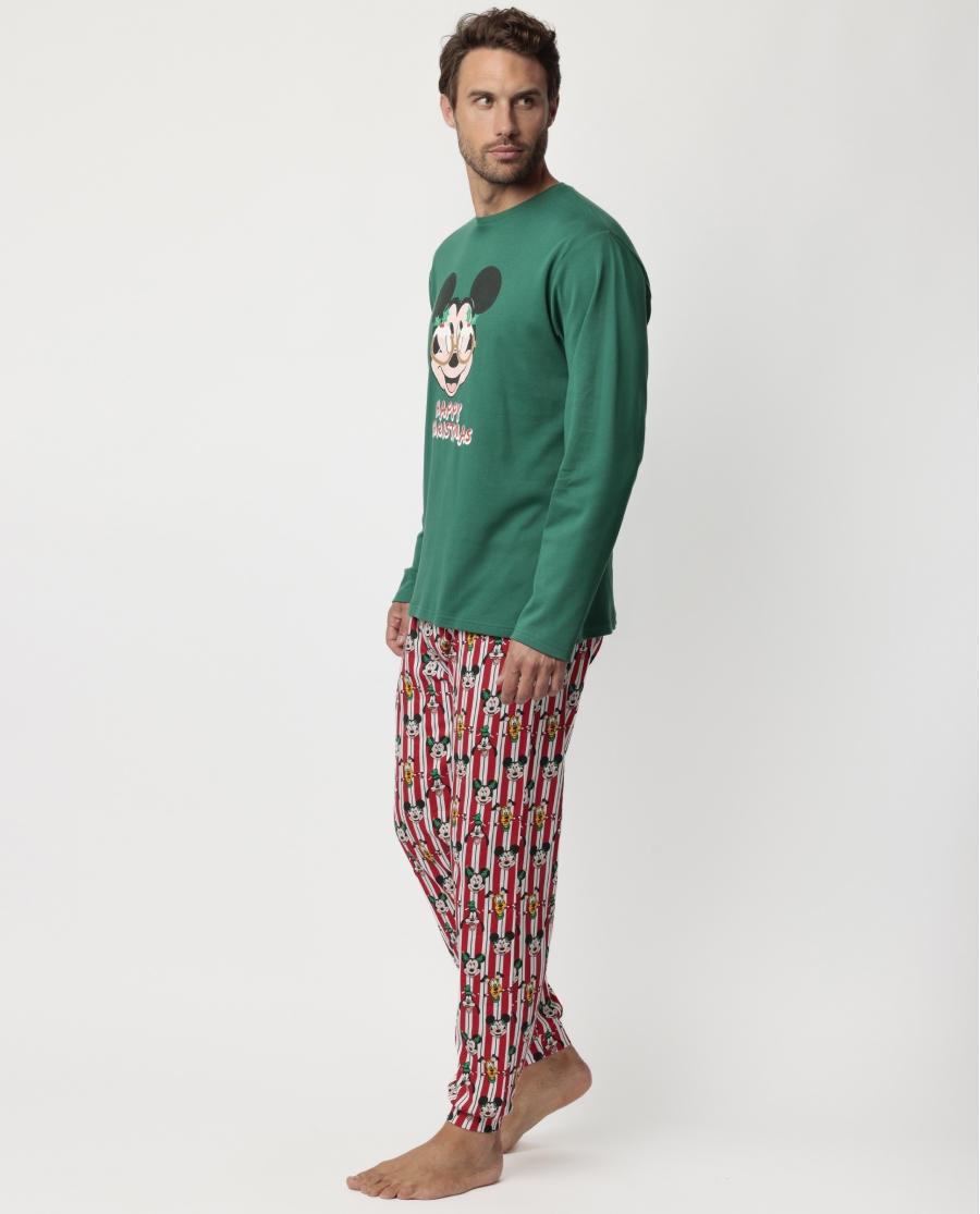 DISNEY Pijama Manga Larga Party Friends para Hombre VERDE