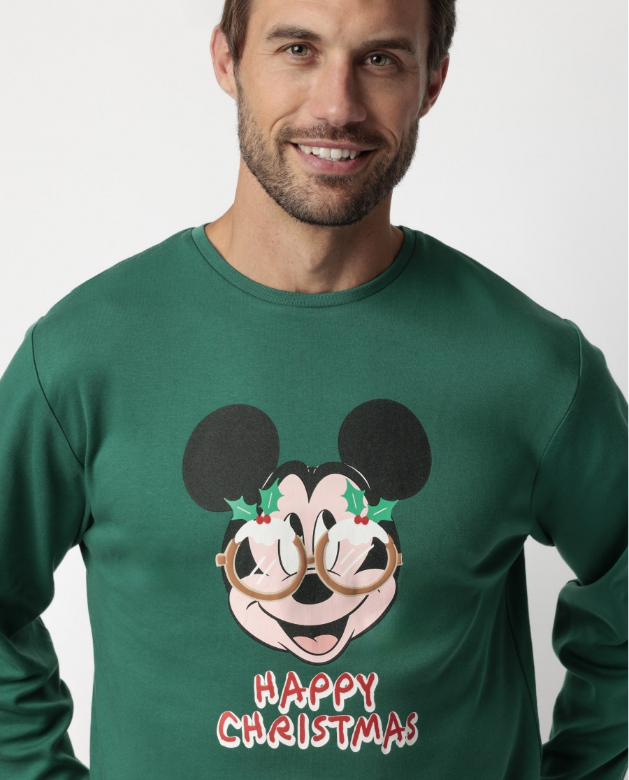 DISNEY Pijama Manga Larga Party Friends para Hombre VERDE