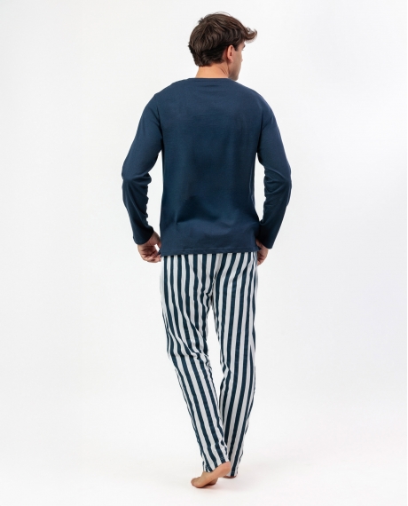 PEANUTS Pijama Manga Larga Love Sailor para Hombre MARINO 2