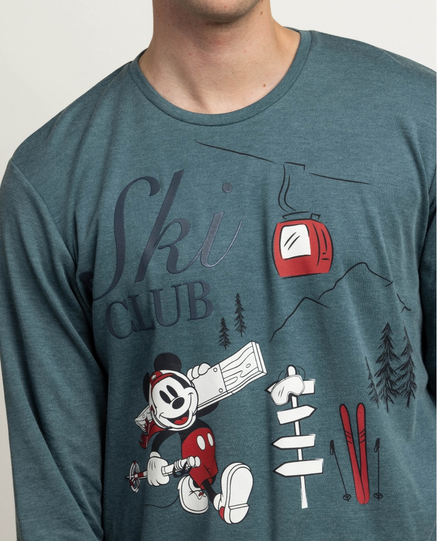 DISNEY Pijama Manga Larga Bon Ski para Hombre VERDE