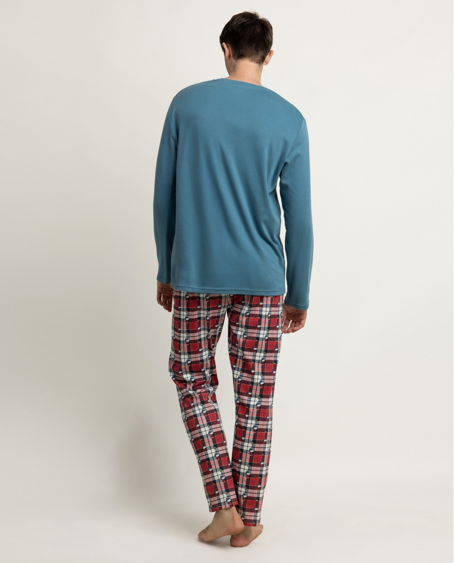 PEANUTS Pijama Manga Larga Sweather Weather para Hombre OCEANO