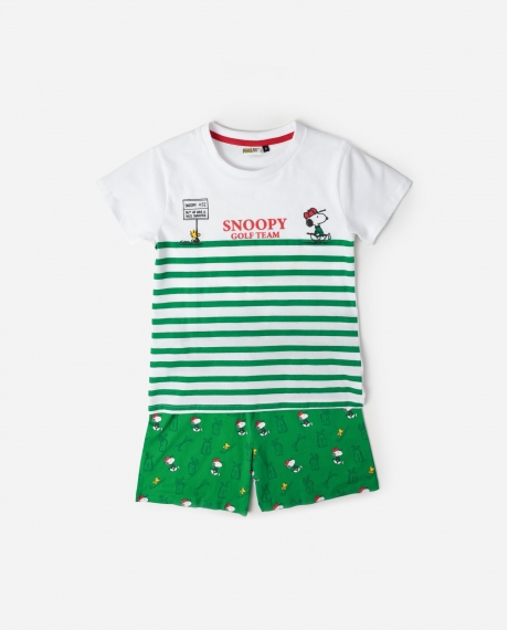 PEANUTS Pijama Manga Corta Golf Team para Niño VERDE