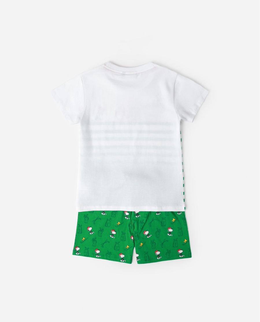 PEANUTS Pijama Manga Corta Golf Team para Niño VERDE