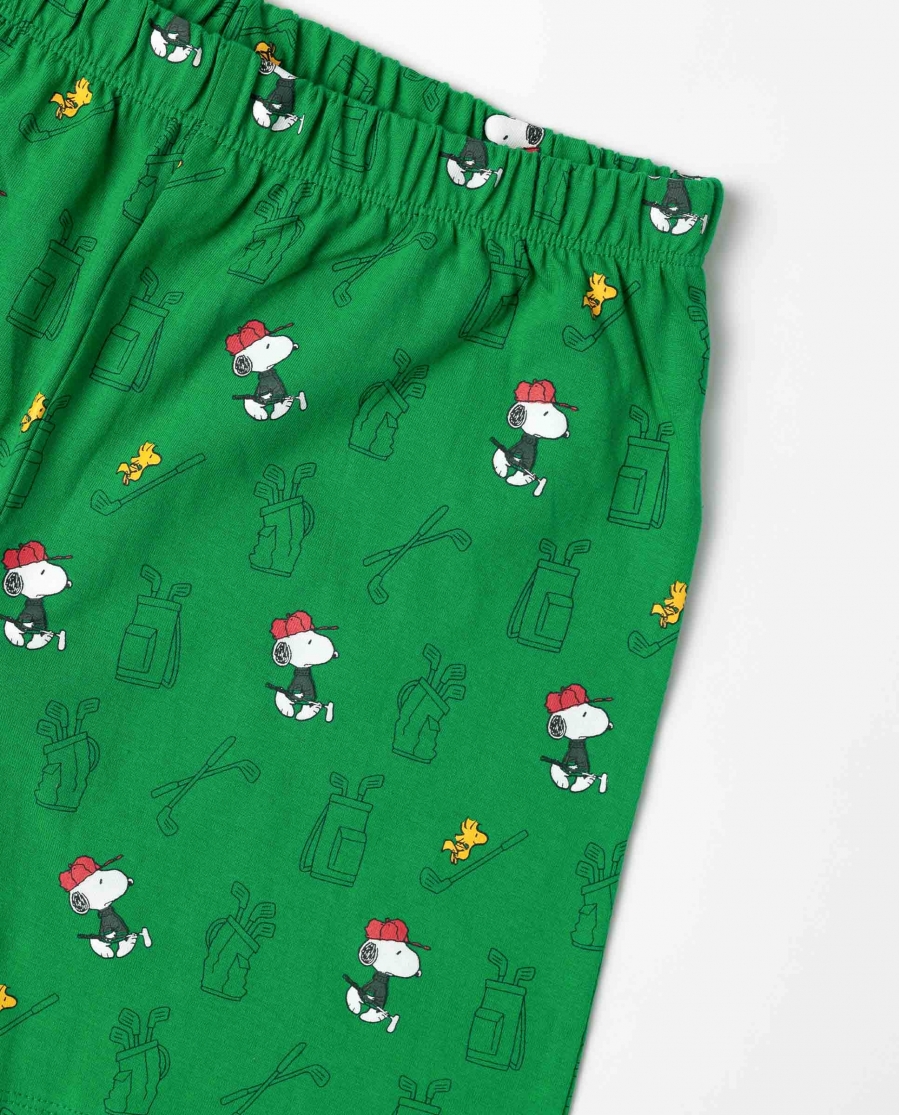 PEANUTS Pijama Manga Corta Golf Team para Niño VERDE