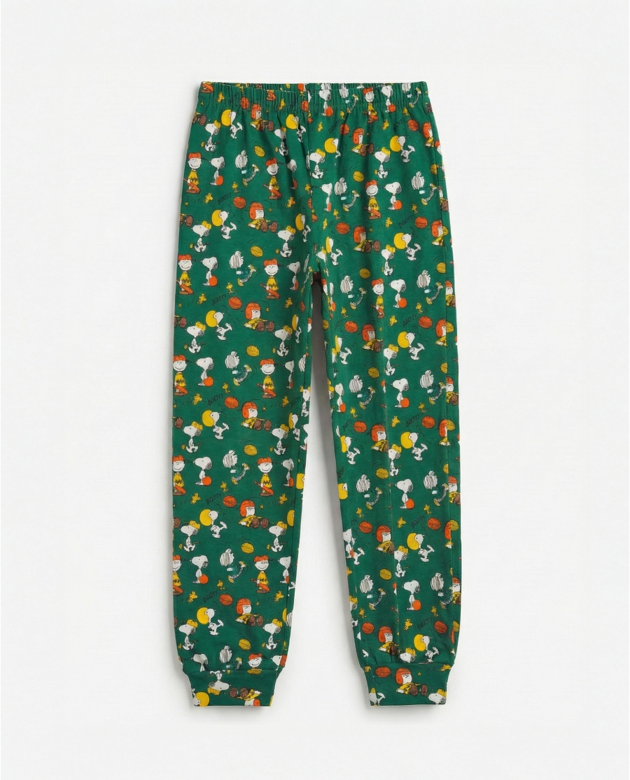 PEANUTS Pijama Manga Larga Winter Sports para Niño MARINO