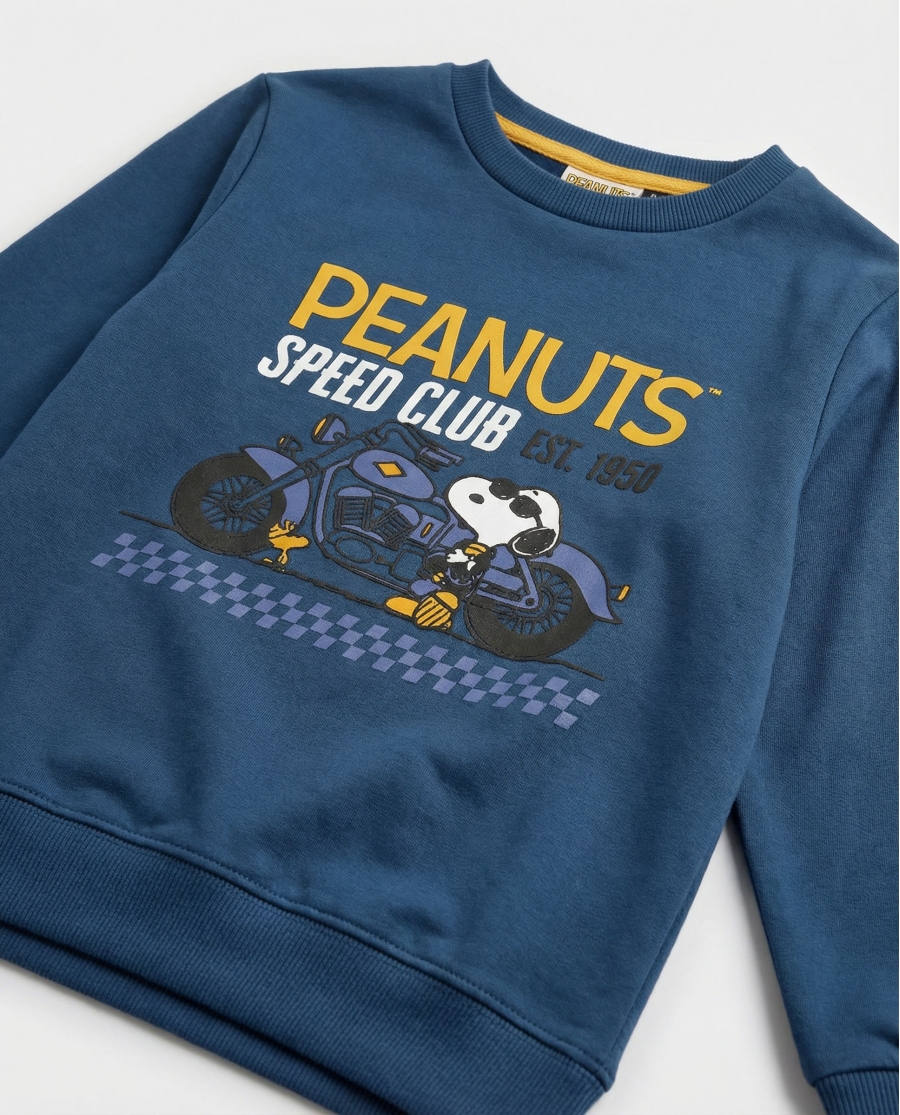 PEANUTS Pijama Manga Larga Speed Club para Niño DENIM
