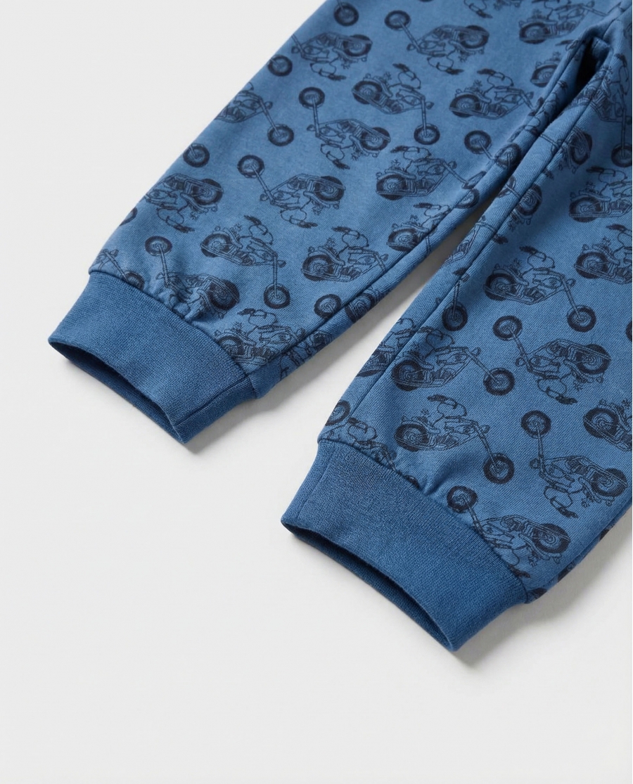 PEANUTS Pijama Manga Larga Speed Club para Niño DENIM