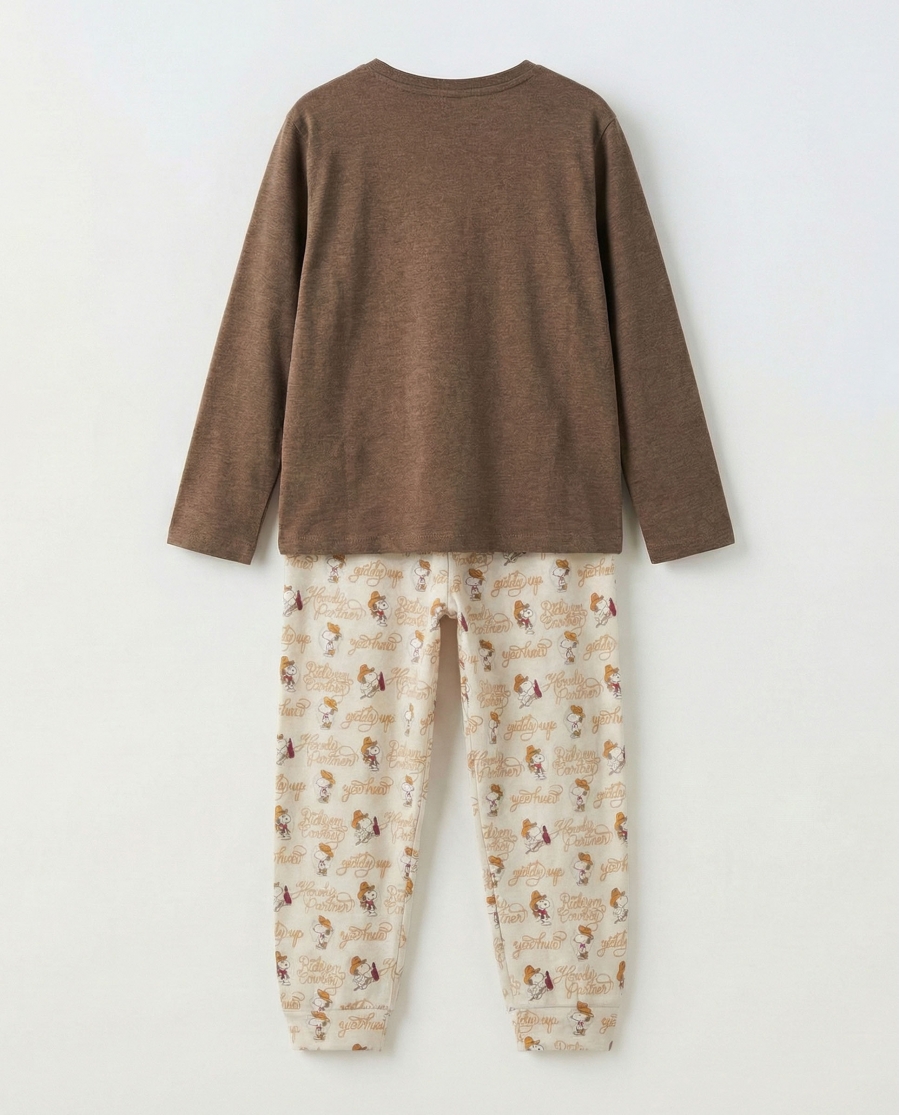 PEANUTS Pijama Manga Larga Country Club para Niño CHOCOLATE