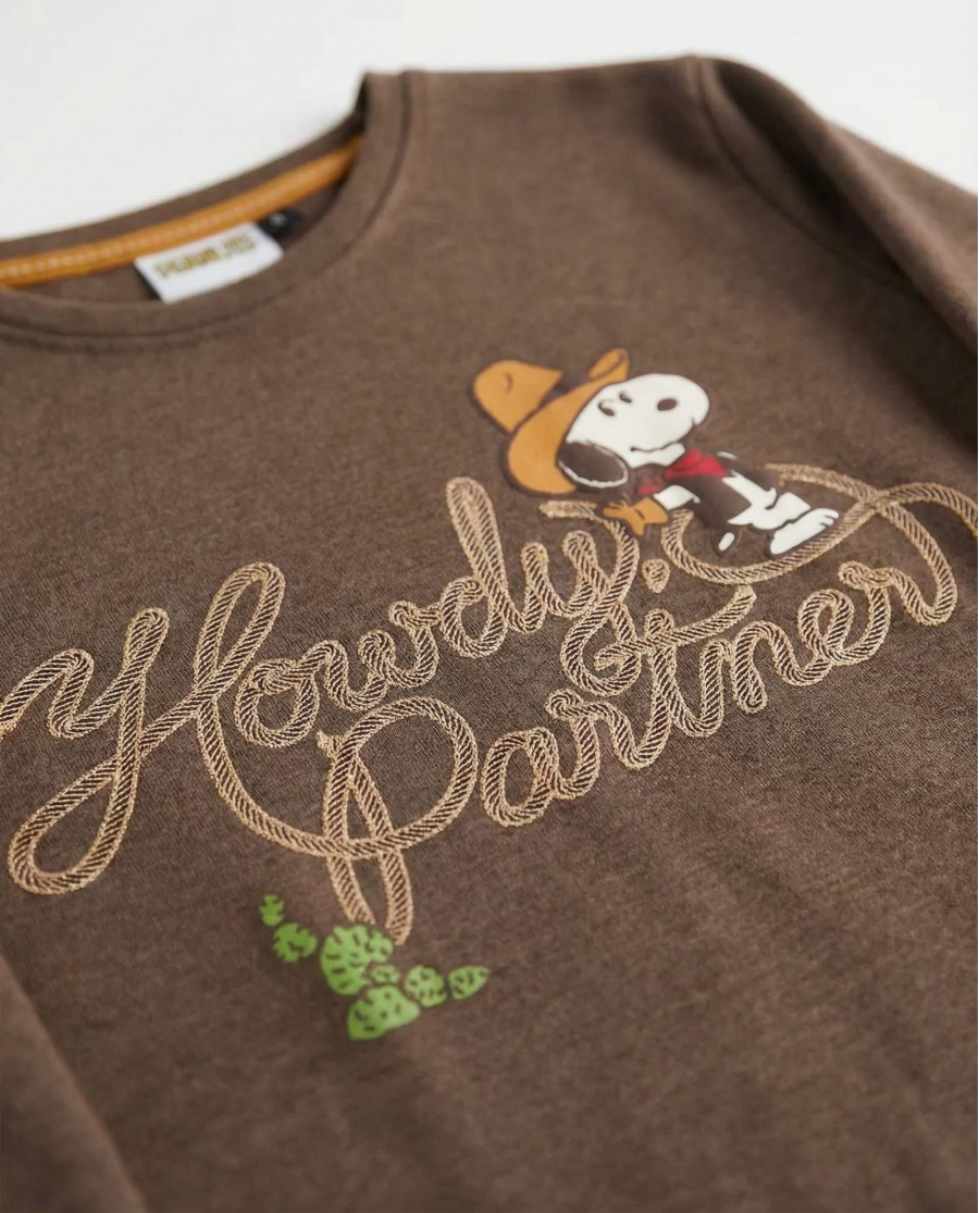 PEANUTS Pijama Manga Larga Country Club para Niño CHOCOLATE