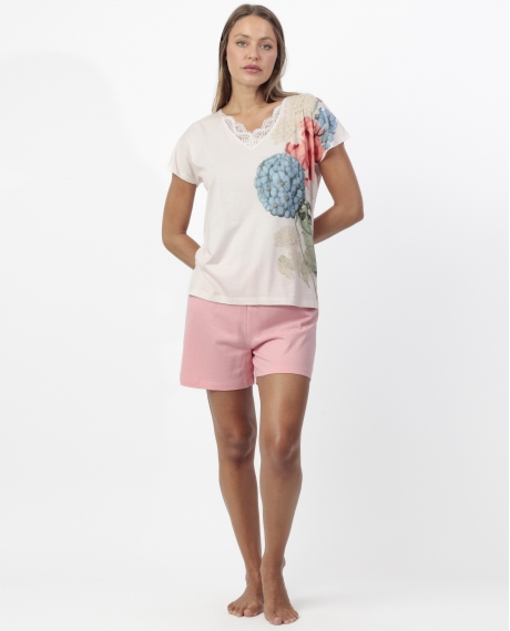 ADMAS GARDEN Pijama Manga Caída Square Garden para Mujer PETALO