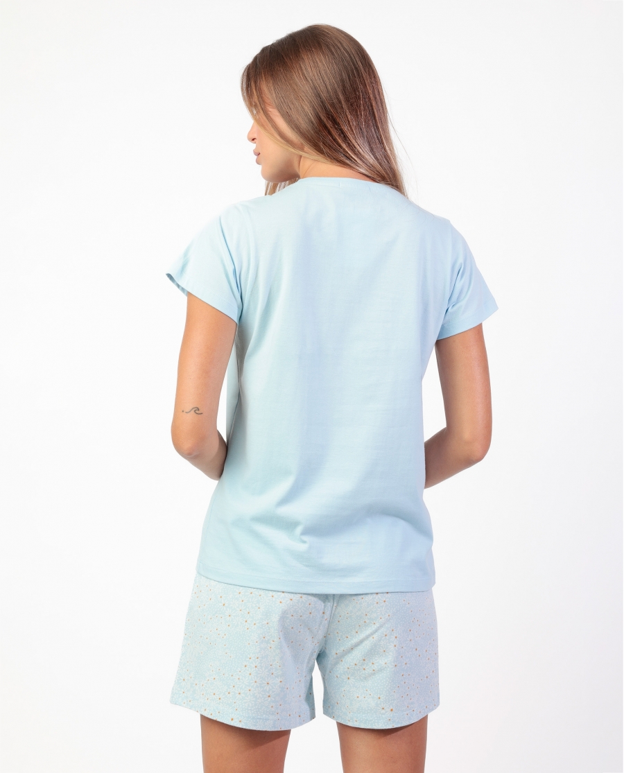 ADMAS Pijama Manga Corta Grow Wild para Mujer AZUL