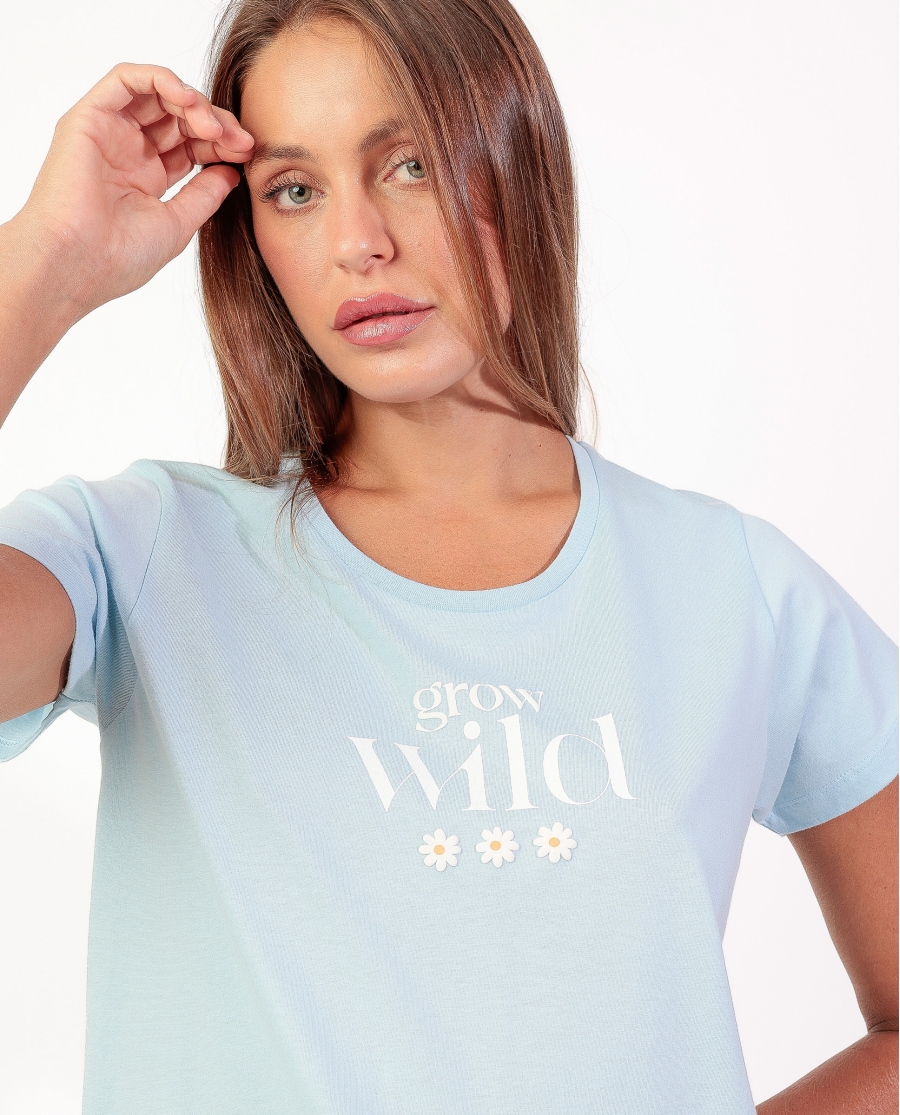 ADMAS Pijama Manga Corta Grow Wild para Mujer AZUL