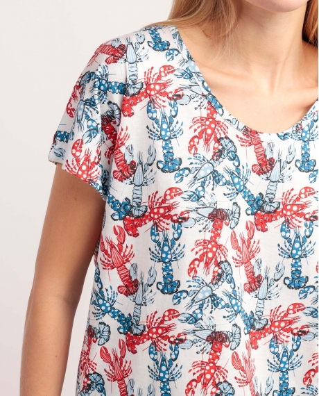 ADMAS Pijama Manga Caída Vitamin Sea para Mujer MARINO 2