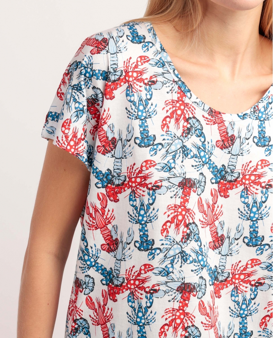 ADMAS Pijama Manga Caída Vitamin Sea para Mujer MARINO