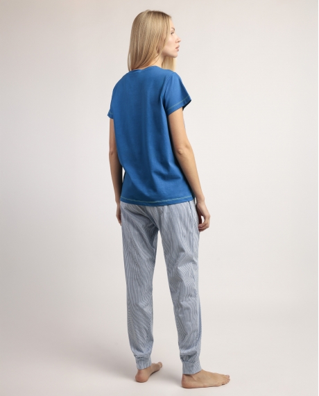 ADMAS Pijama Manga Corta Love Your Life para Mujer AZUL 2