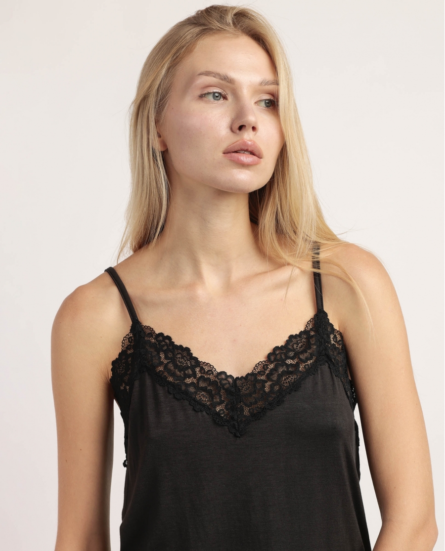 ADMAS LUXURY Pijama Tirantes Skin Luxe para Mujer NEGRO