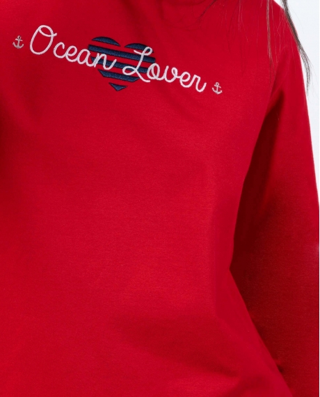 ADMAS Pijama Manga Larga Ocean Lover para Mujer ROJO 2